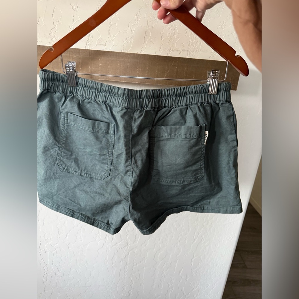 Pact|Women’s casual stretch waist shorts in organic cotton,deep teal color•Large - Picture 7 of 12
